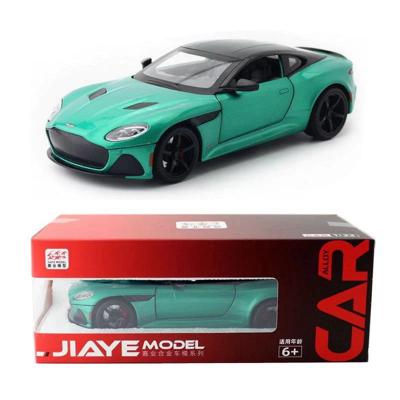 1:24 Scale Diecast Toy Vehicle Model Aston Martin DBS Super Car Pull Back Sound & Light Car Educational Collection Gift for Kid
