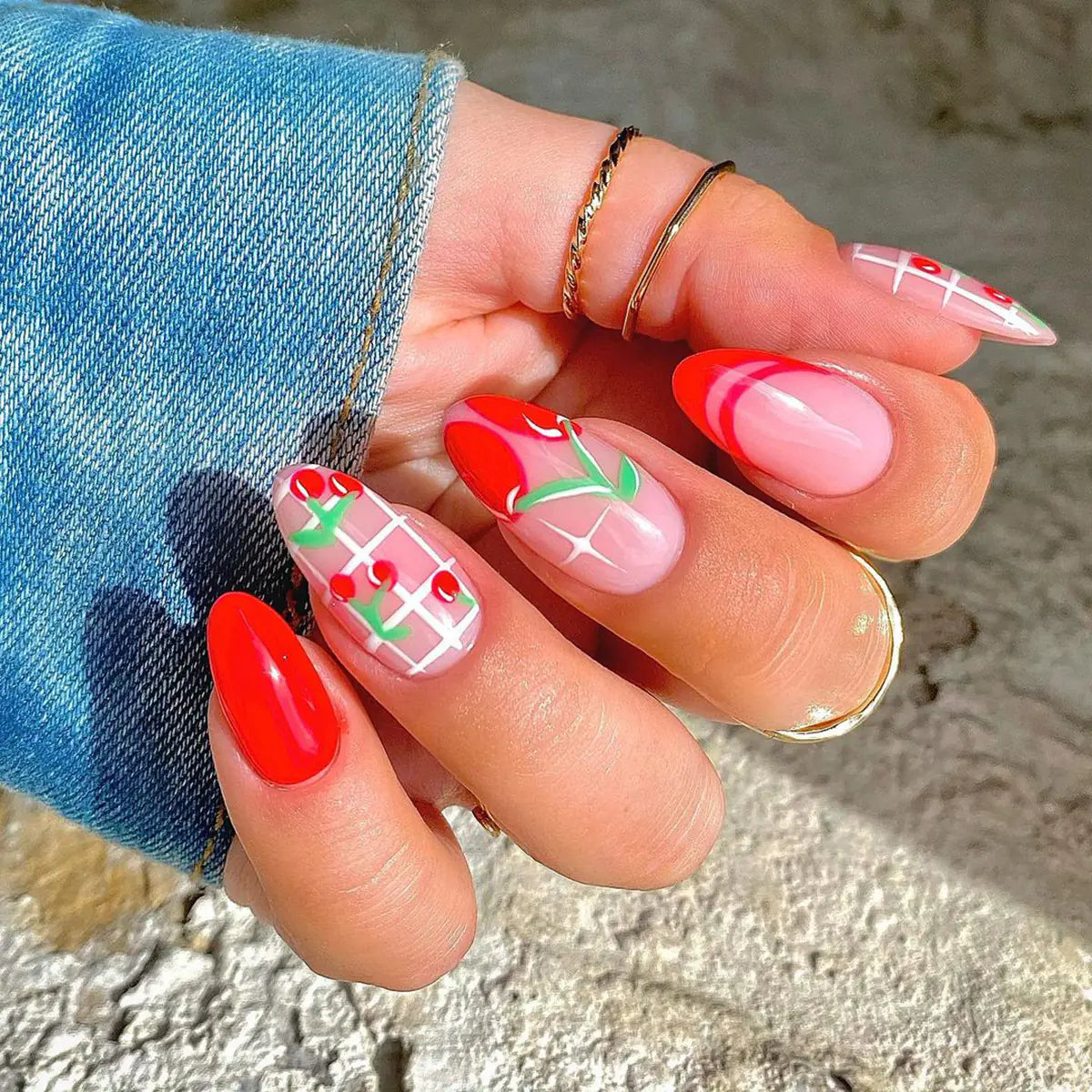 Strawberry Charm Nail Art Stickers