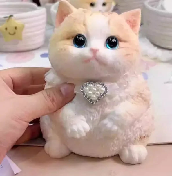 Cute Plush Cat Toy with Bow – Soft & Cuddly Gift