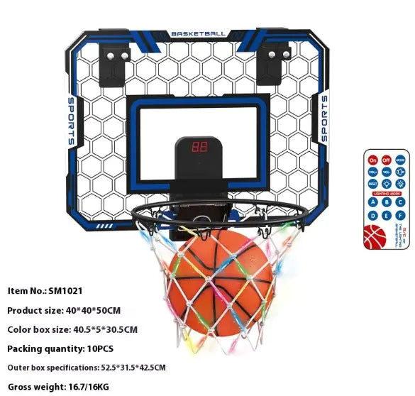 Indoor Basketball Hoop with LED Scoreboard & Remote