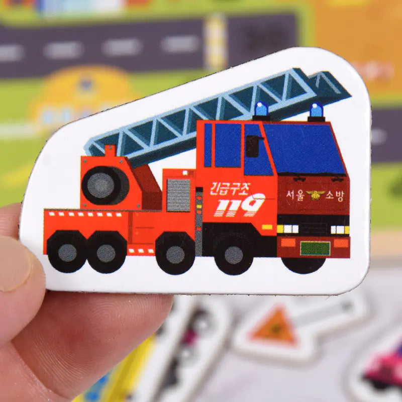 Magnetic Wood Animal & Vehicle 3D Puzzle