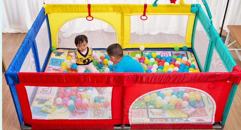 Colorful Kids Playpen with Balls & Learning Mat