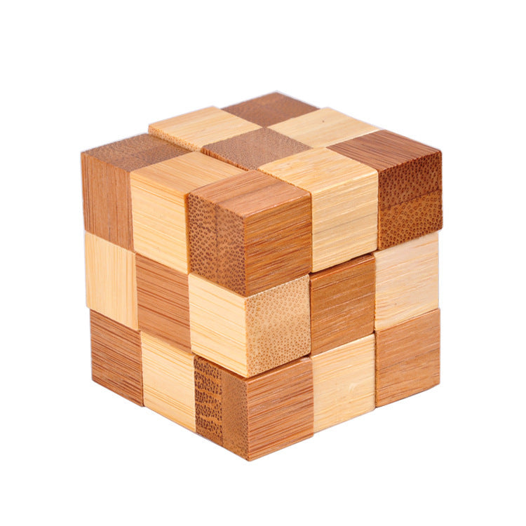 Wooden 3D Brain Teaser Puzzle Set - for Kids & Adults