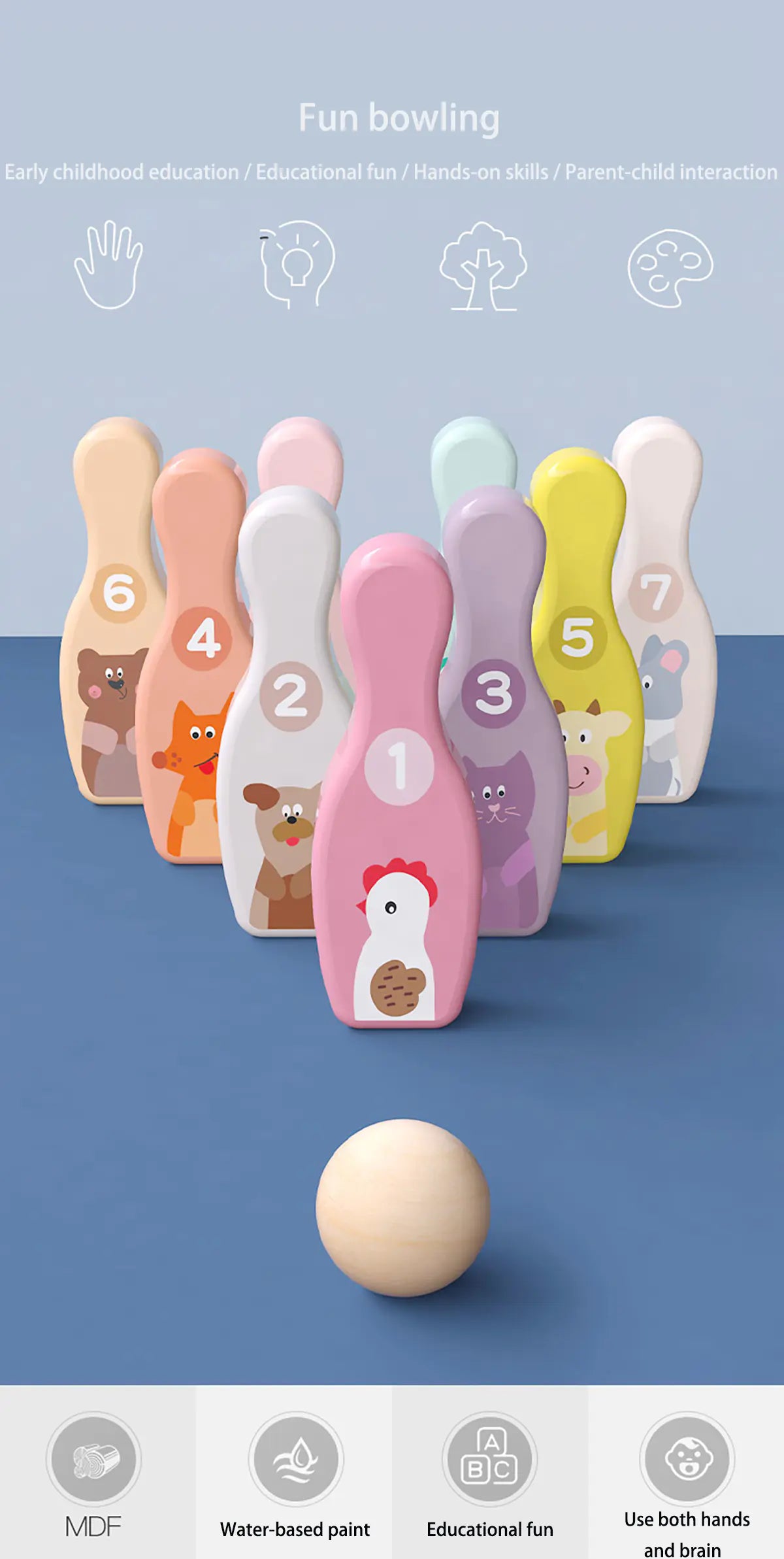 Animal Cartoon Bowling Kit