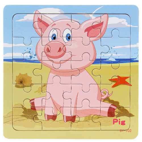 Wooden Animals Jigsaw Puzzle Set for Kids