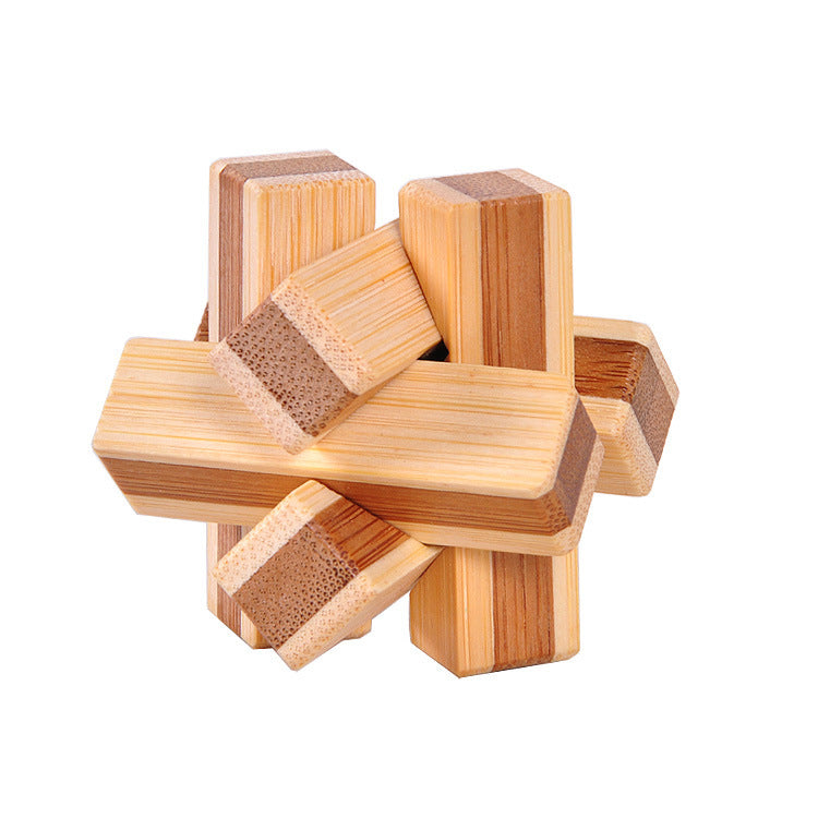 Wooden 3D Brain Teaser Puzzle Set - for Kids & Adults