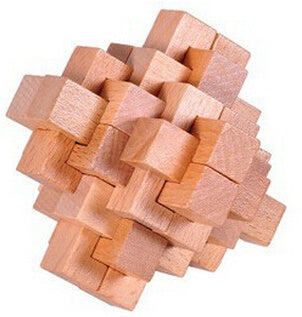 Wooden 3D Brain Teaser Puzzle Set - for Kids & Adults