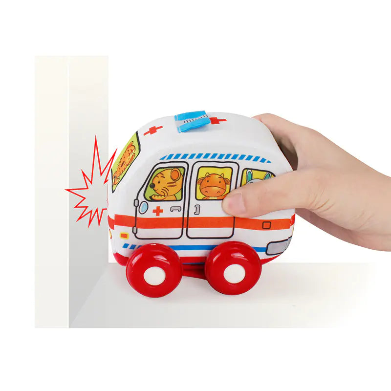 Washable Soft Cartoon Car Toys for Babies