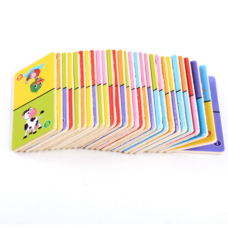 Wooden Animal Domino Matching Game for Kids