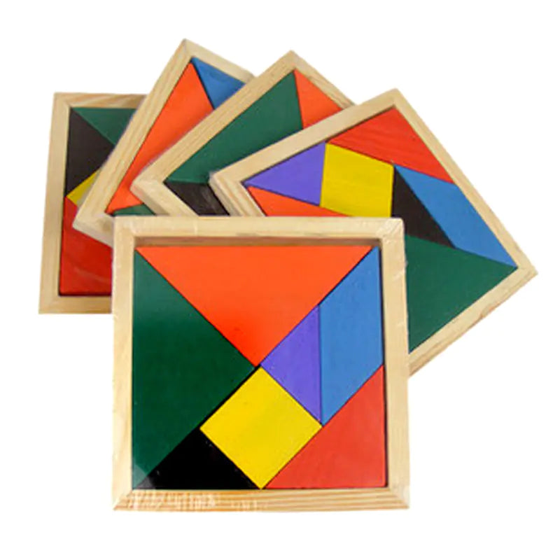 Creative Wooden Tangram Puzzle Game – Color Shape Match Fun