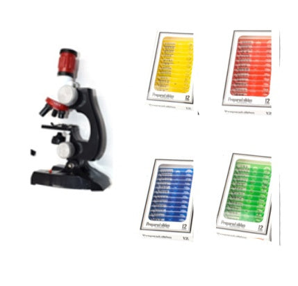 Kids Science Microscope with Slides & Tools Kit