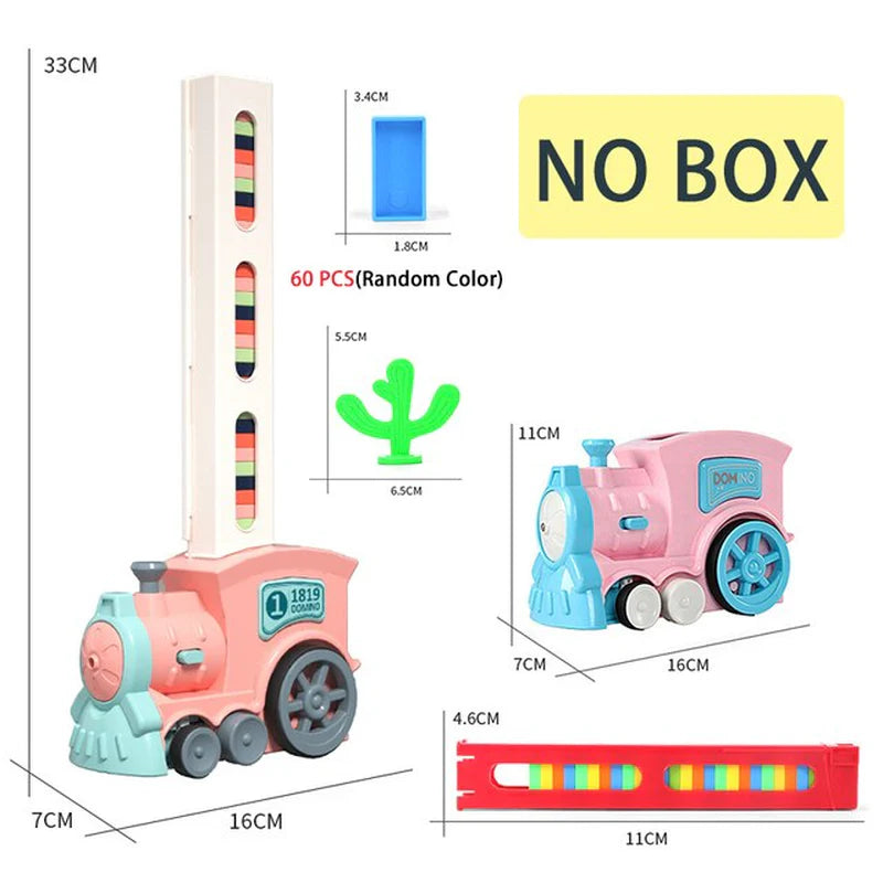 Kids Domino Train Car Set Sounding Light Automatic Laying Domino Brick Colorful Dominoes Blocks Game Educational DIY Toy Gift
