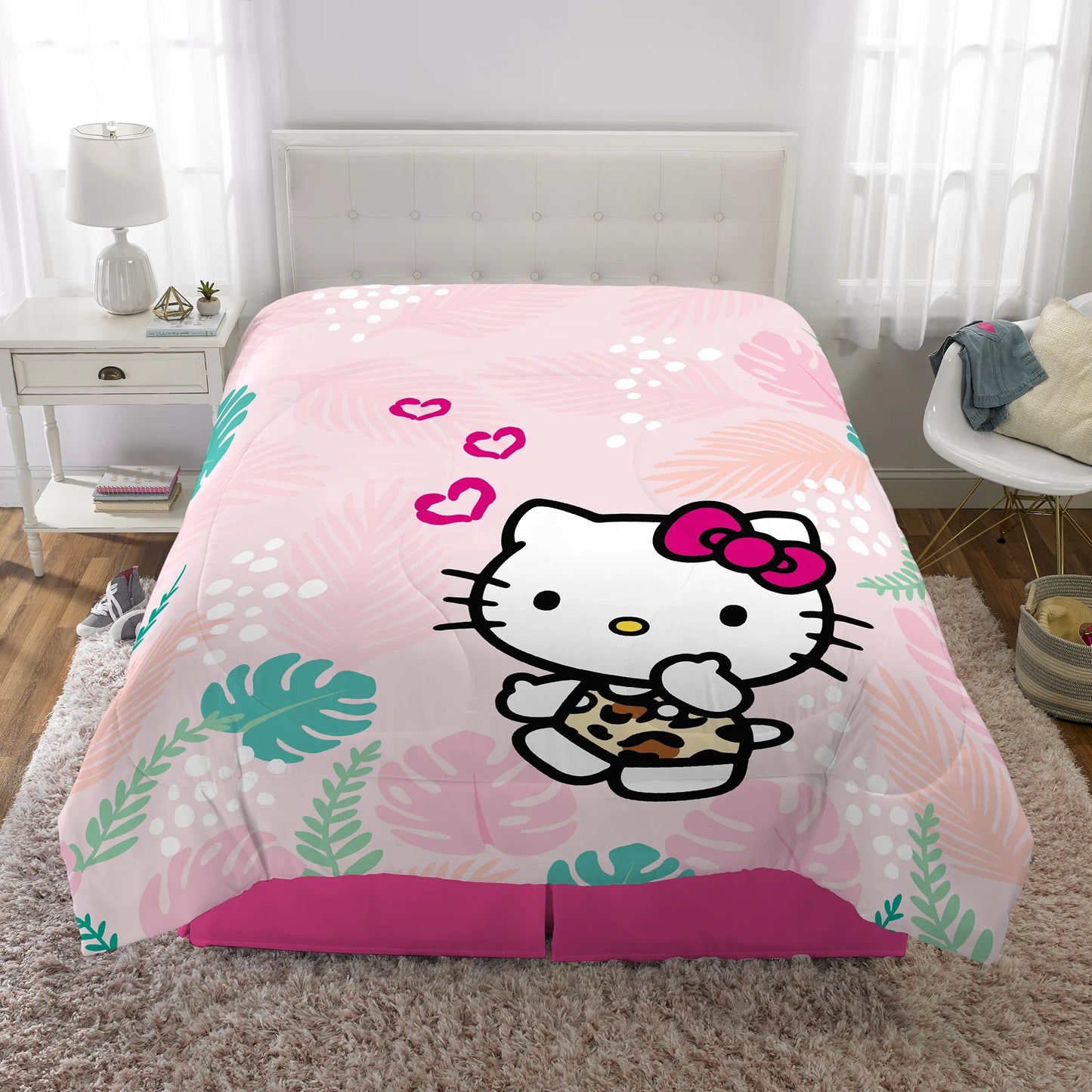 2-Piece Reversible Comforter Set for Twin/Full Beds, Pink, Sanrio