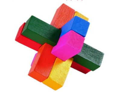 Wooden 3D Brain Teaser Puzzle Set - for Kids & Adults