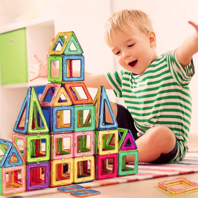 Magnetic Building Tiles Set – Colorful STEM Blocks for Kids