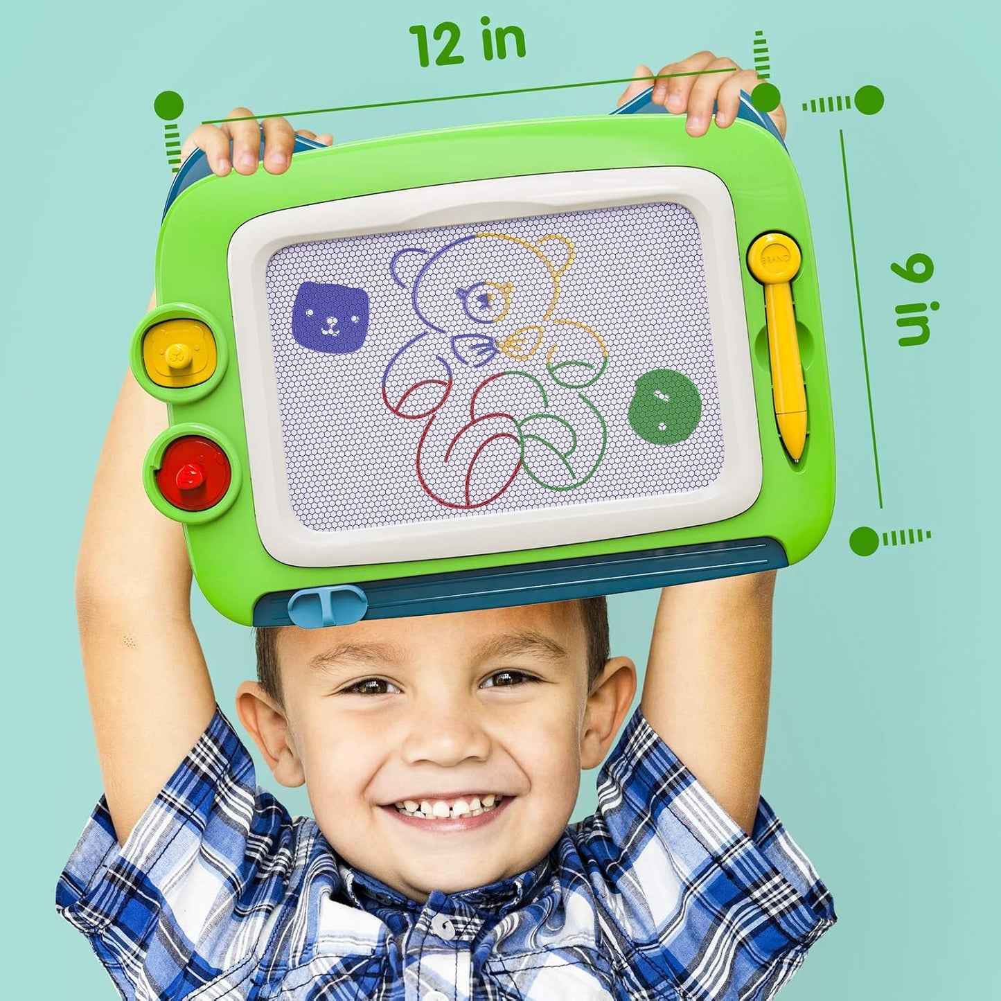 Toddler Toys for 1 2 3 4 Year Old Boys, Magnetic Drawing Doodle Board Gifts for 2 3 4 Year Old Boy, Doodle Board Learning Toys for 1-4 Year Old Boys Christmas Birthday Gift for Kids,Green