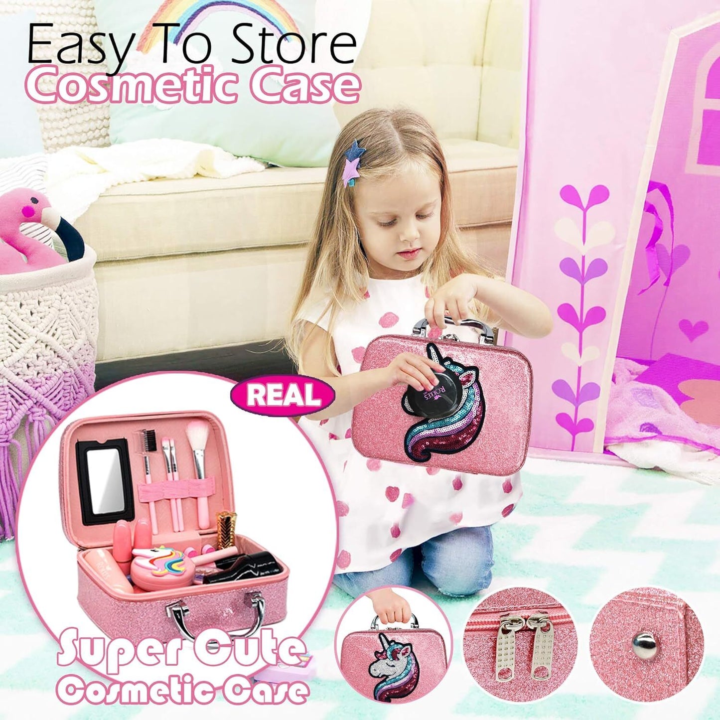 Washable Makeup Kit for Girls - Complete Makeup Set for Kids