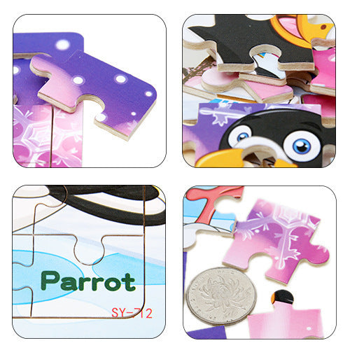 Wooden Animals Jigsaw Puzzle Set for Kids