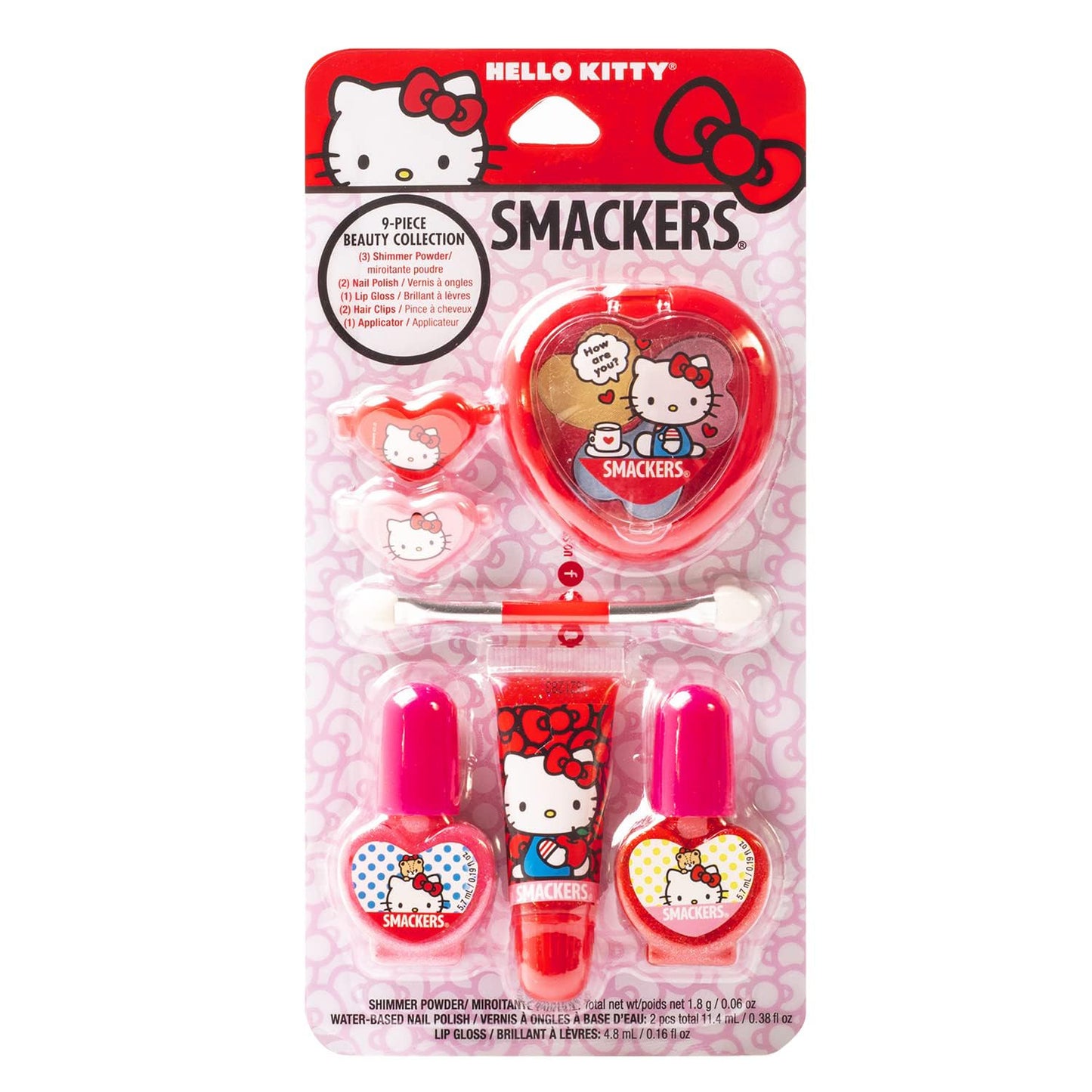 Sanrio Hello Kitty Kids Makeup Set - Color Collection with 3 Moisturizing and Hydrating Products, Soft Shine Finish, Fun Flavors, Cruelty-Free and Vegan