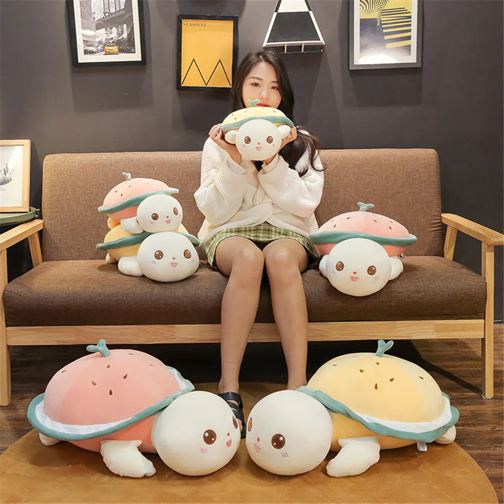 Charming Watermelon Turtle Plush Pillow for Kids