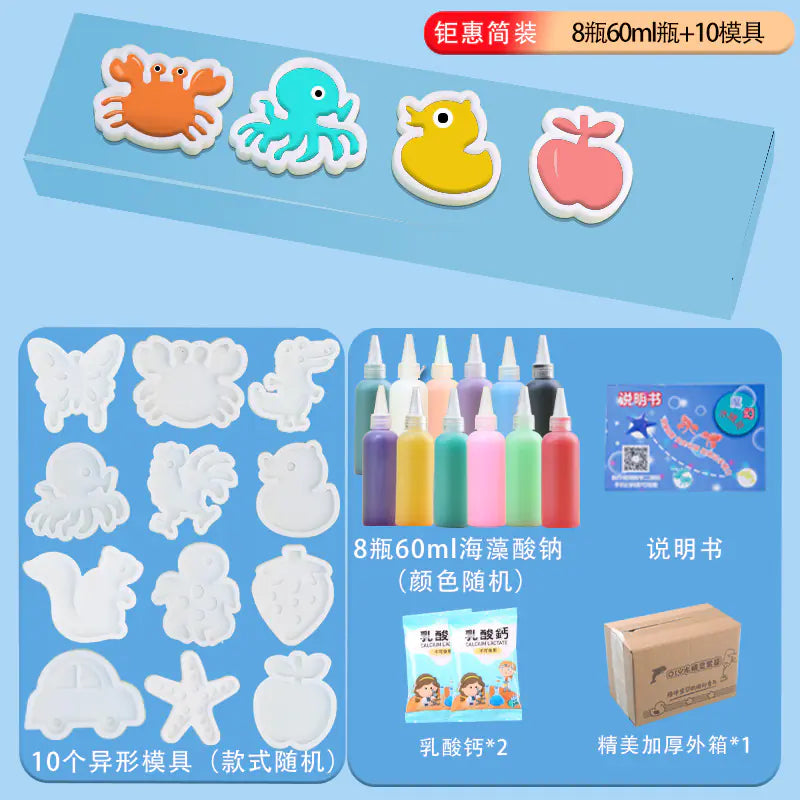 Sea Animal DIY Gel Toy Kit – 12 Bottles & 22 Molds