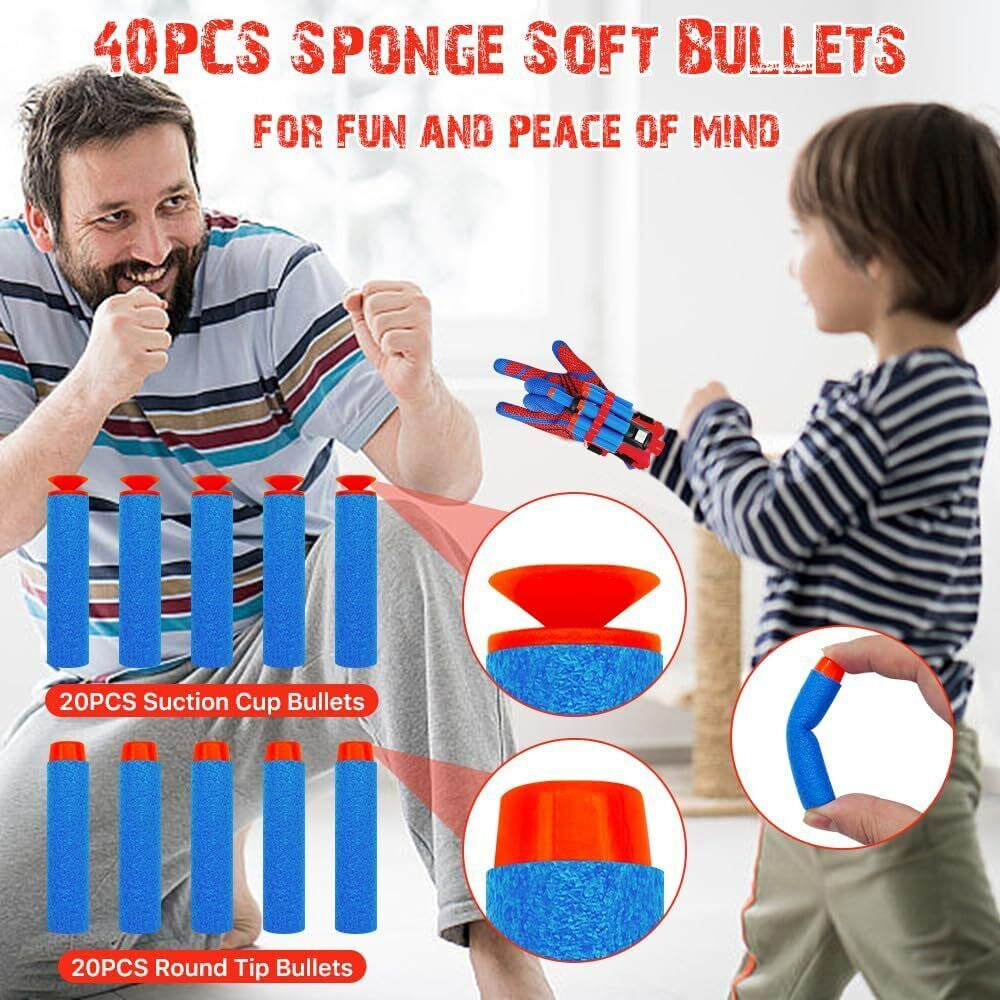 Spider-Man Glove Cosplay Web Shooter Toy Set for Children (2-Pack)