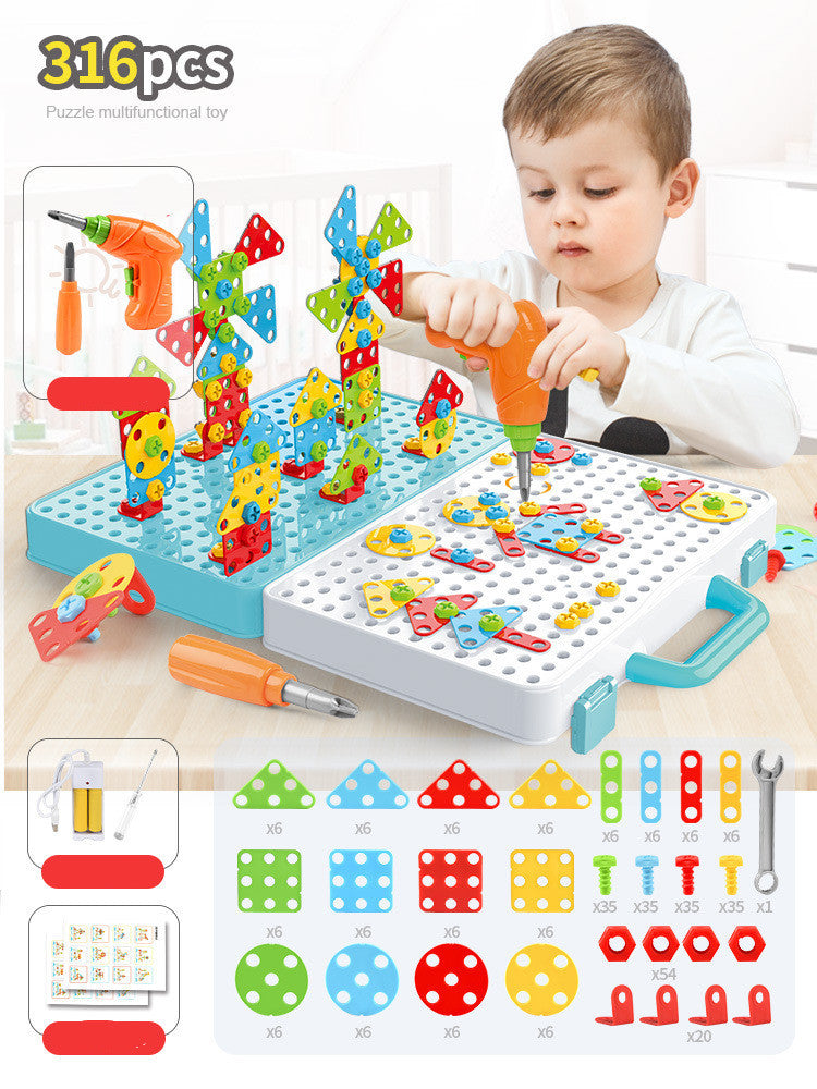 3D Drill Puzzle Building Set For Kids