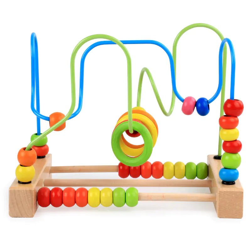 Wooden Baby Beech Large Calculating Bead Winding Toy