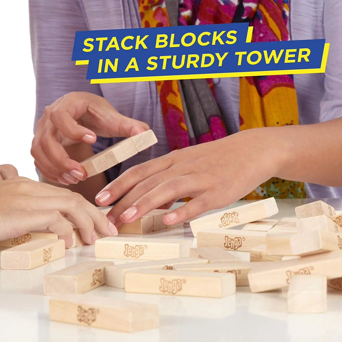 Classic Jenga Game with 54 Hardwood Blocks