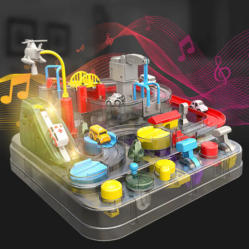 Interactive Car Adventure Track Toy with Lights & Music
