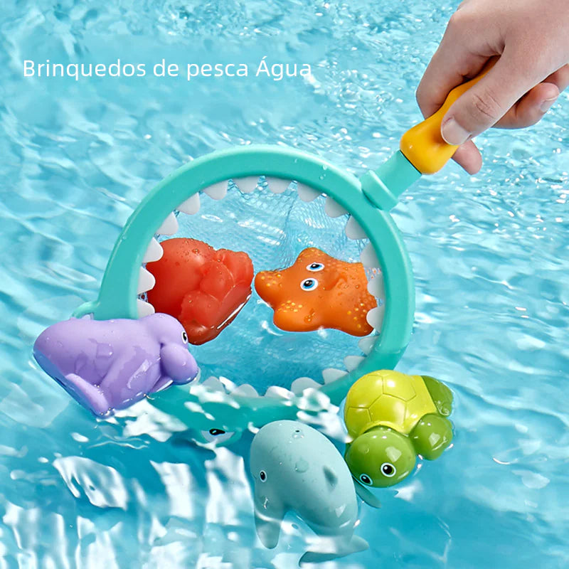 Shark Net Baby Bath Toy Set – Floating Animal Fun
