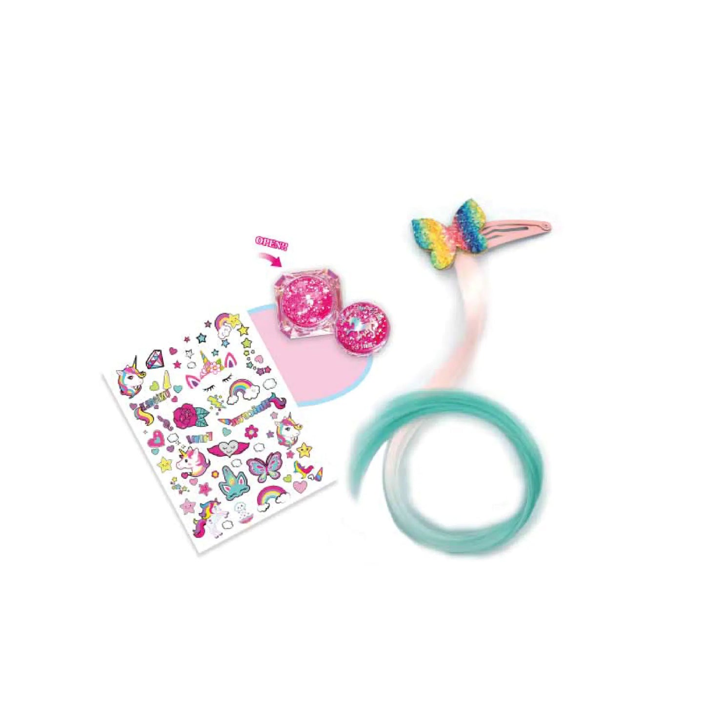 Rainbow Bling Party Set – Glitter, Clips & Headband