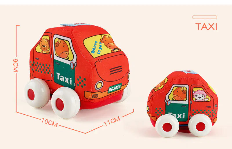 Washable Soft Cartoon Car Toys for Babies