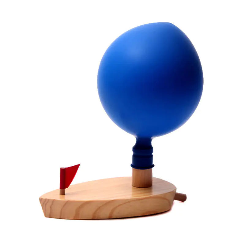 Balloon Powered Wooden Boat – Fun STEM Toy for Kids