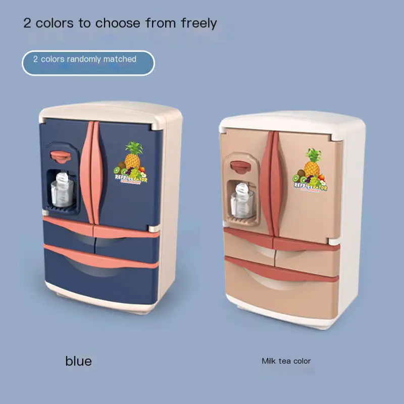 Mini Spray Refrigerator Toy Set with Food & Light