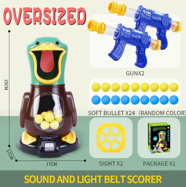 Duck Shooting Game Toy with Soft Bullets & Lights