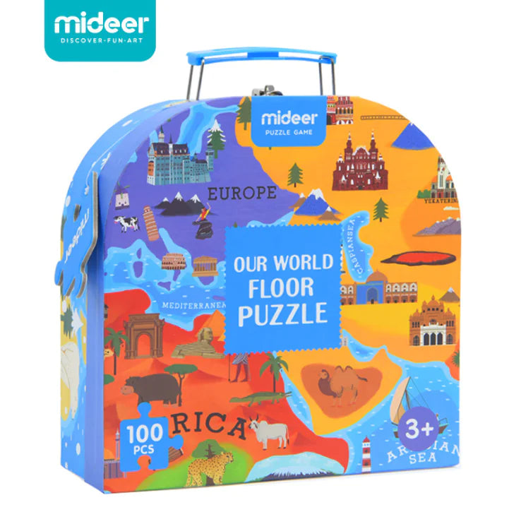 100-Piece Kids Cognitive Puzzle in Carrying Case