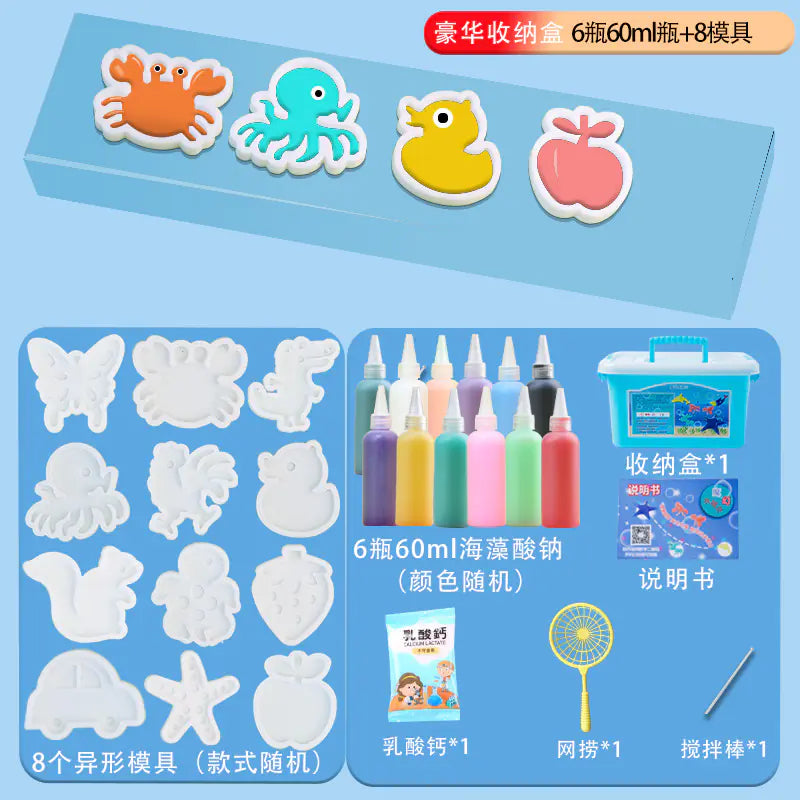 Sea Animal DIY Gel Toy Kit – 12 Bottles & 22 Molds