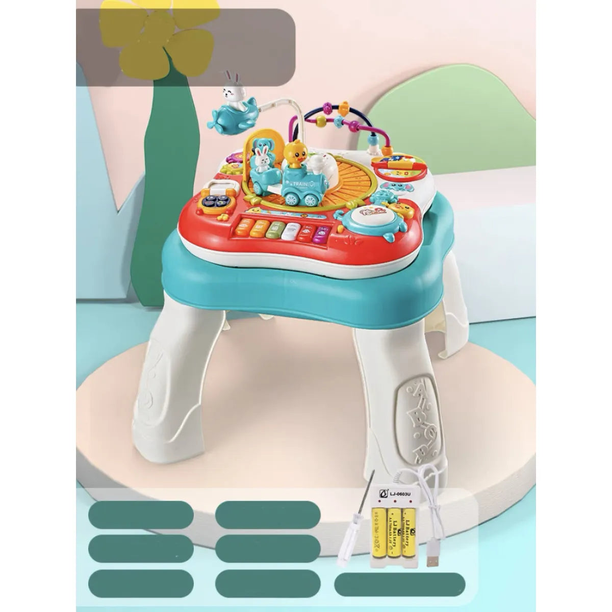 Rechargeable Baby Activity Table with Music & Learning Toys