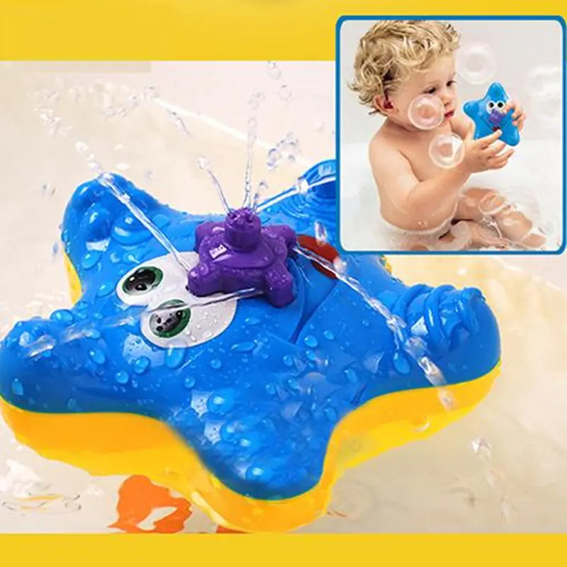 Starfish Baby Bath Toy – Sprays Water & Bubbles Fun