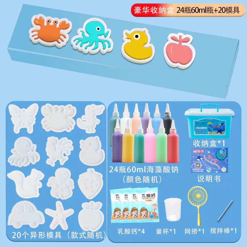 Sea Animal DIY Gel Toy Kit – 12 Bottles & 22 Molds