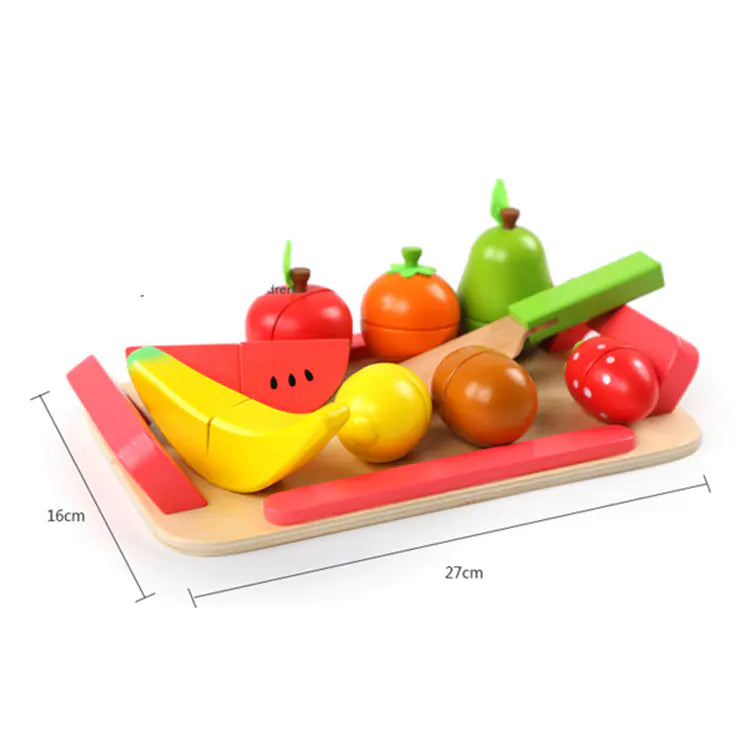 Kids' Wooden Fruit Slicing Playset with Storage Box