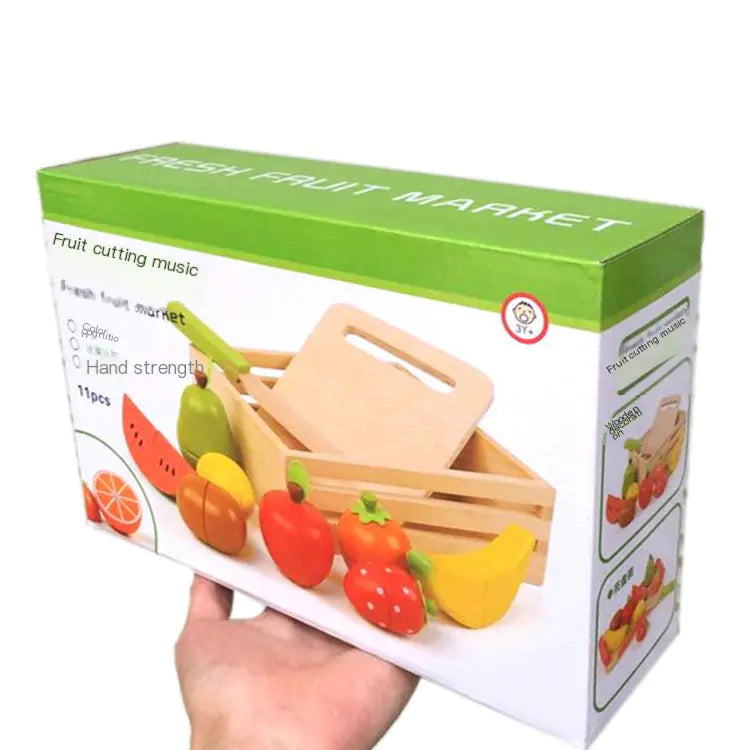 Kids' Wooden Fruit Slicing Playset with Storage Box