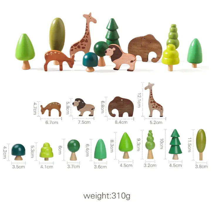 Wooden Animal Balancing Stacking Toy Set for Kids