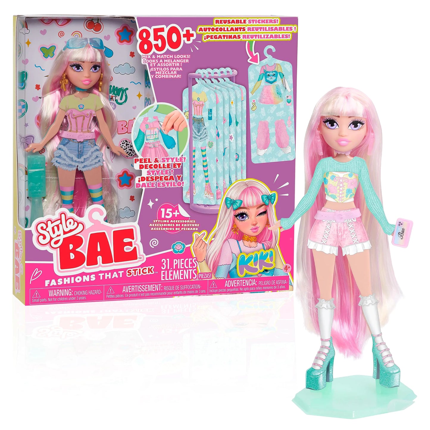 Style BAE Kiki Fashion Doll – 850+ Reusable Stickers