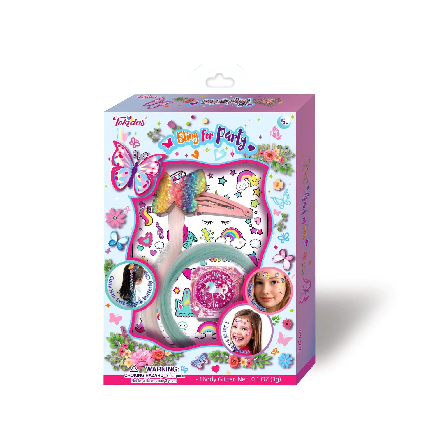 Rainbow Bling Party Set – Glitter, Clips & Headband