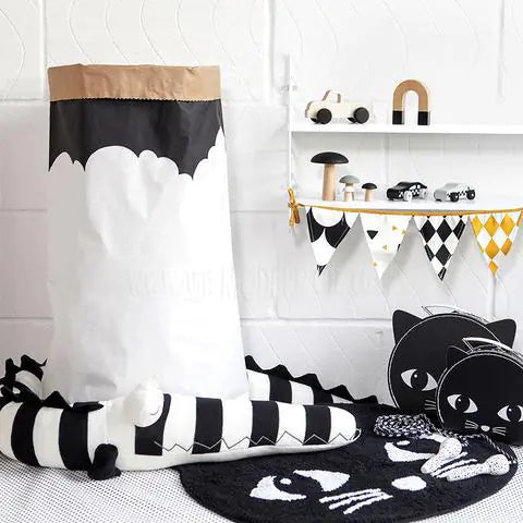 Striped Plush Snake Pillow – Soft Nursery Decor Toy