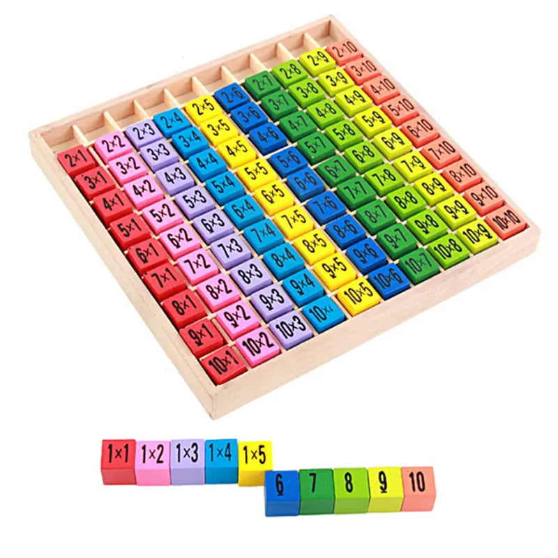 Wooden Multiplication Puzzle Board for Kids Learning