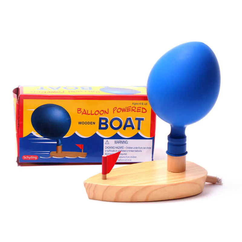 Balloon Powered Wooden Boat – Fun STEM Toy for Kids