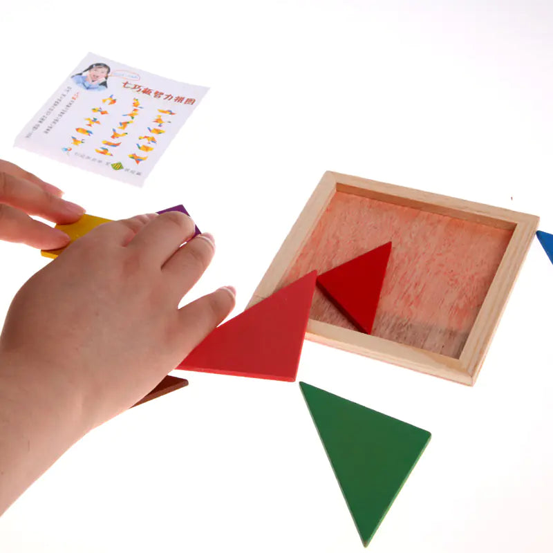 Creative Wooden Tangram Puzzle Game – Color Shape Match Fun
